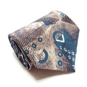 Franco Fossi Necktie Multicolor Abstract Pattern Men's Silk Neck Tie 56x3.75"